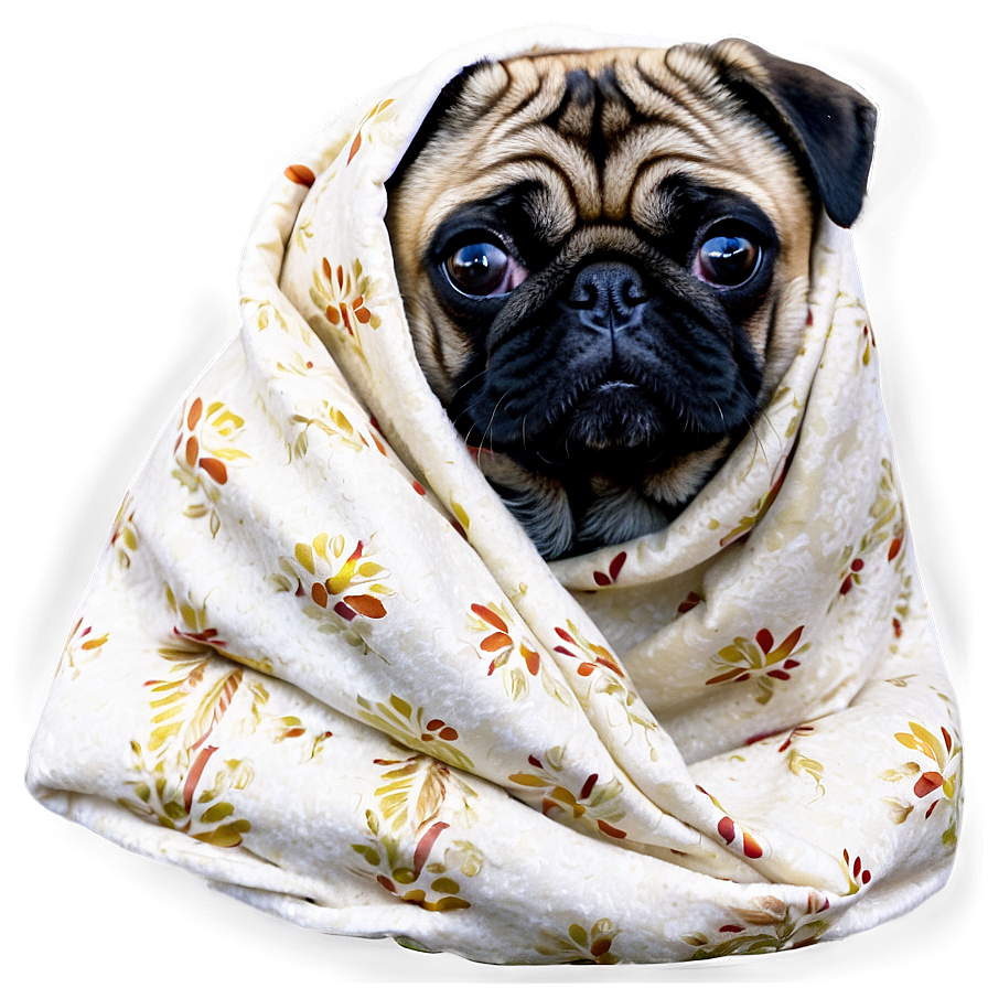 Pug In Blanket Png Bso PNG Image