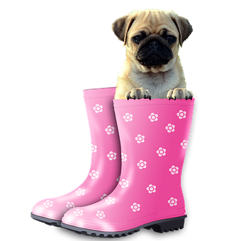 Pug In Pink Boots.jpg PNG Image