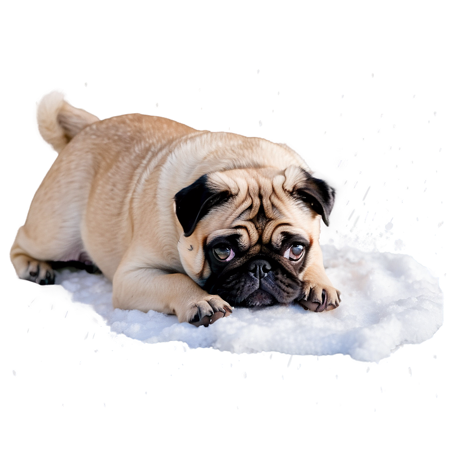 Pug In Snow Png Bxy PNG Image