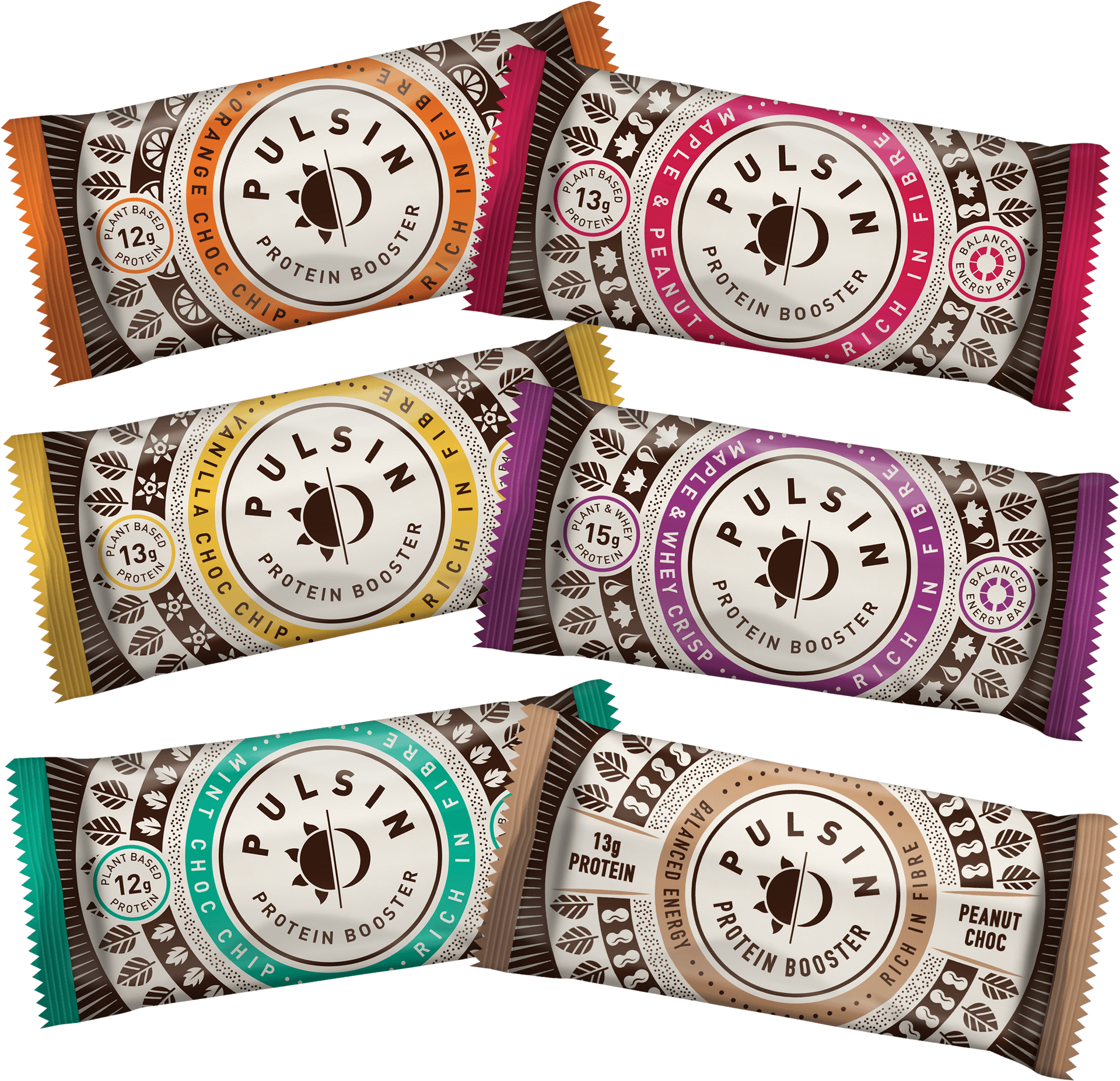 Pulsin Protein Booster Bars Variety PNG Image