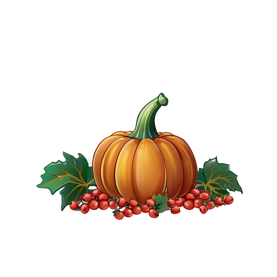 Pumpkin And Fall Berries Png 05242024 PNG Image