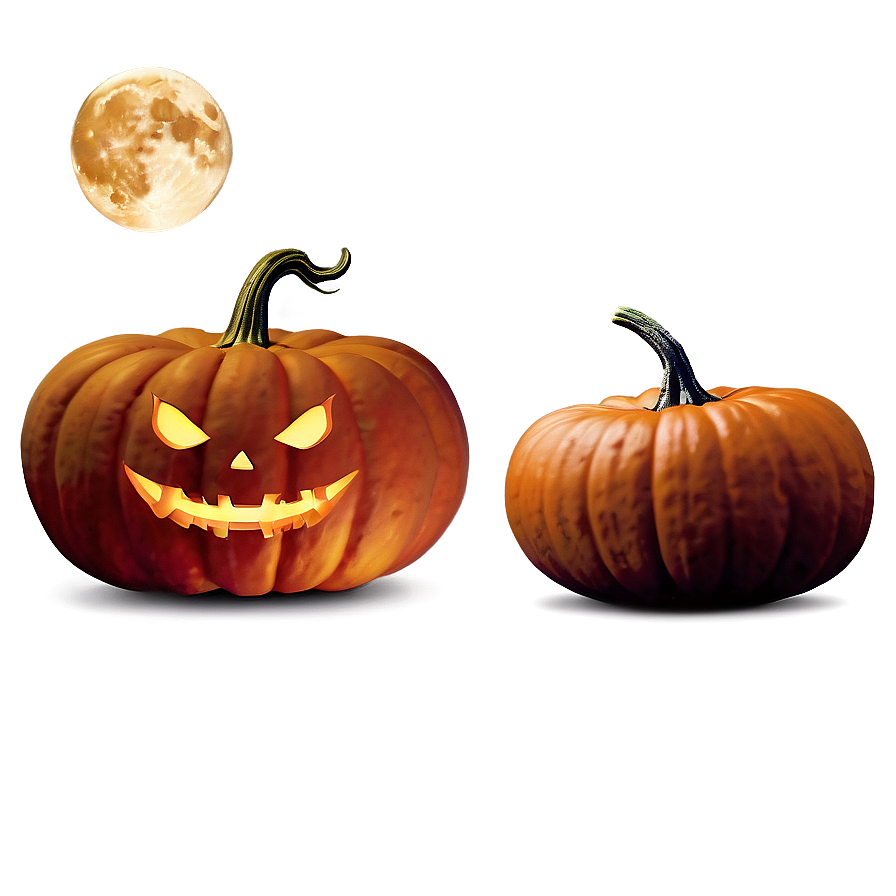 Pumpkin And Full Moon Png Fjx46 PNG Image