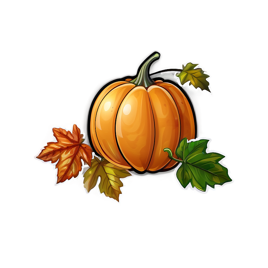 Pumpkin And Leaves Clipart Png Dlm22 PNG Image