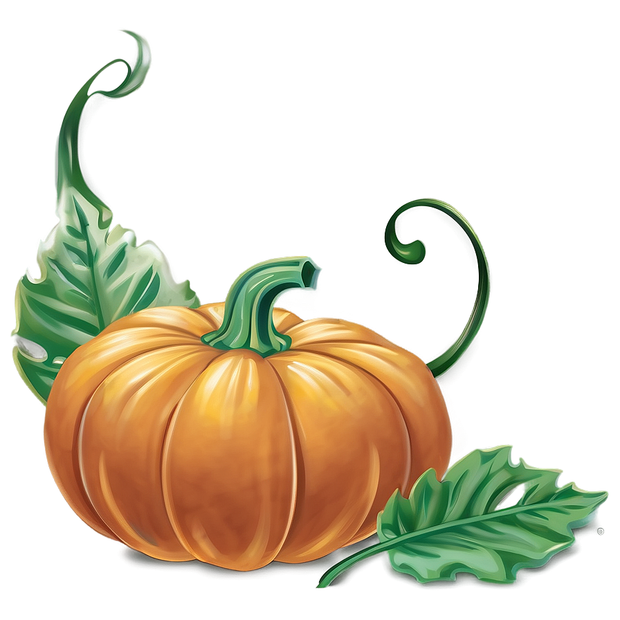 Pumpkin And Leaves Clipart Png Xos PNG Image