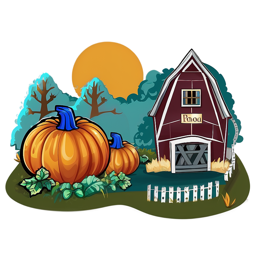 Pumpkin Farm Scene Png Tlp27 PNG Image