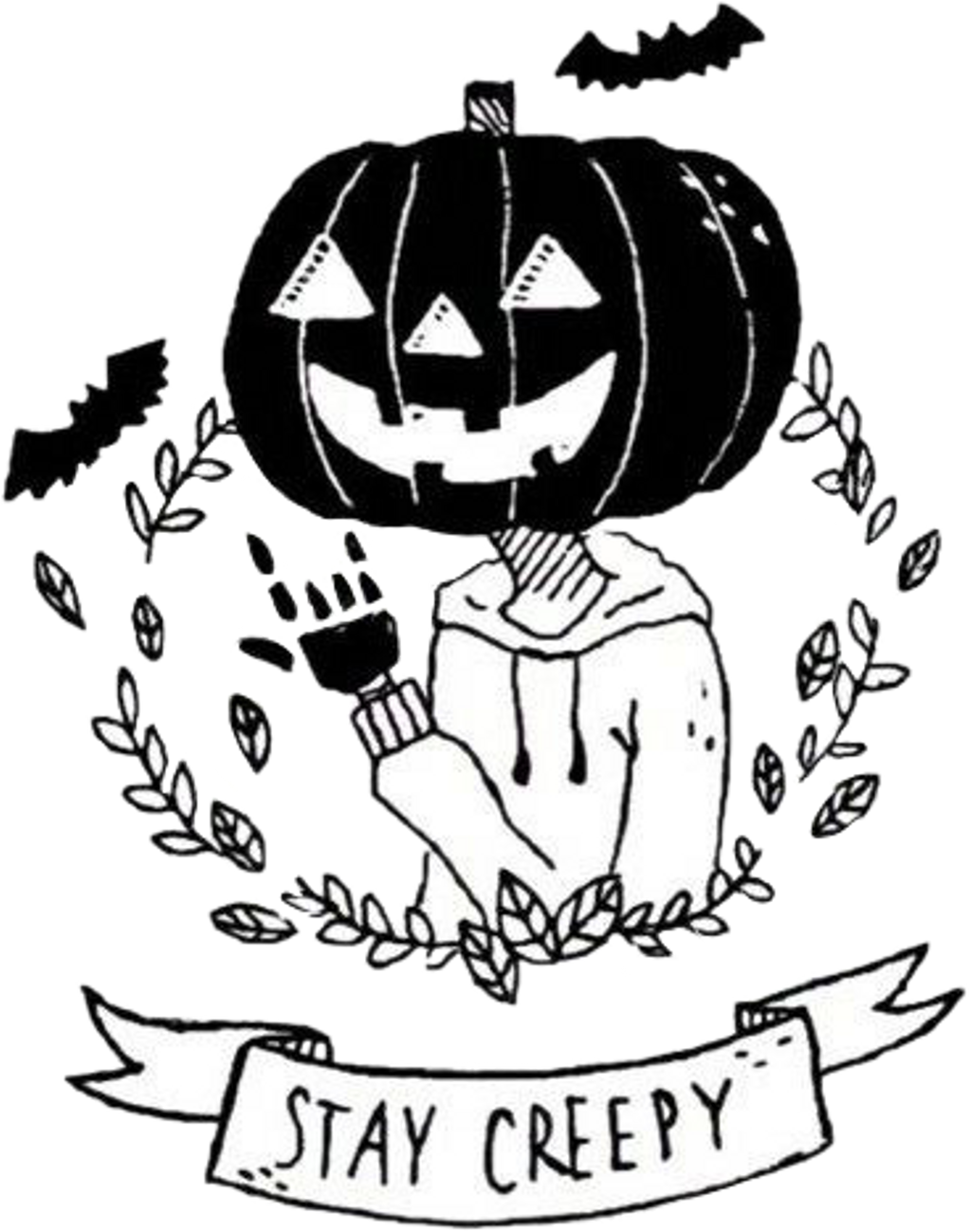 Pumpkin Head Creepy Illustration PNG Image