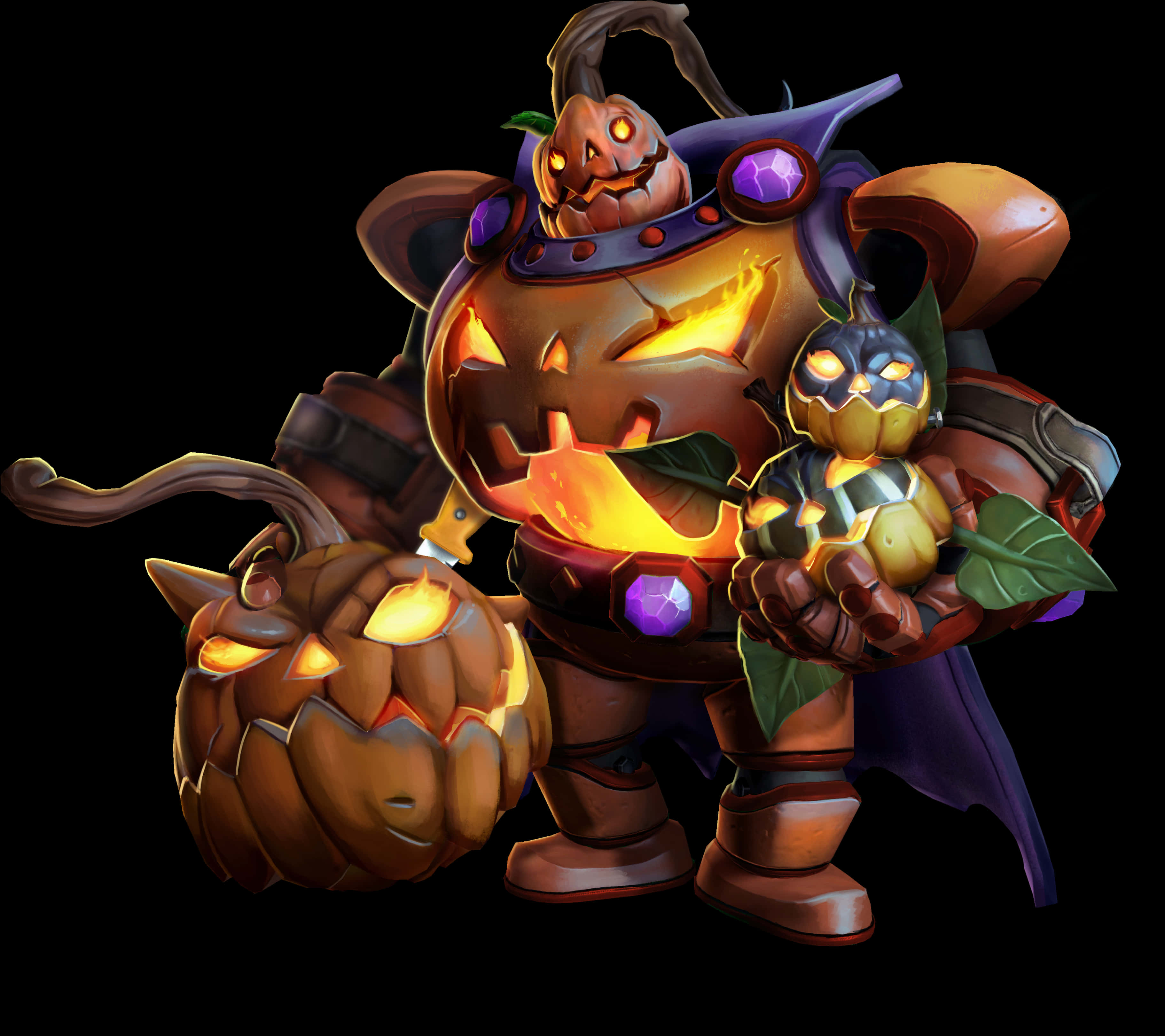 Pumpkin King Fantasy Artwork PNG Image