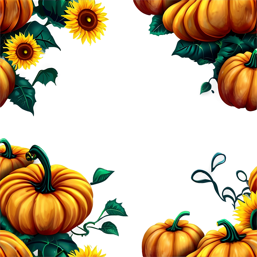 Pumpkin Patch And Sunflower Field Png Rms59 PNG Image