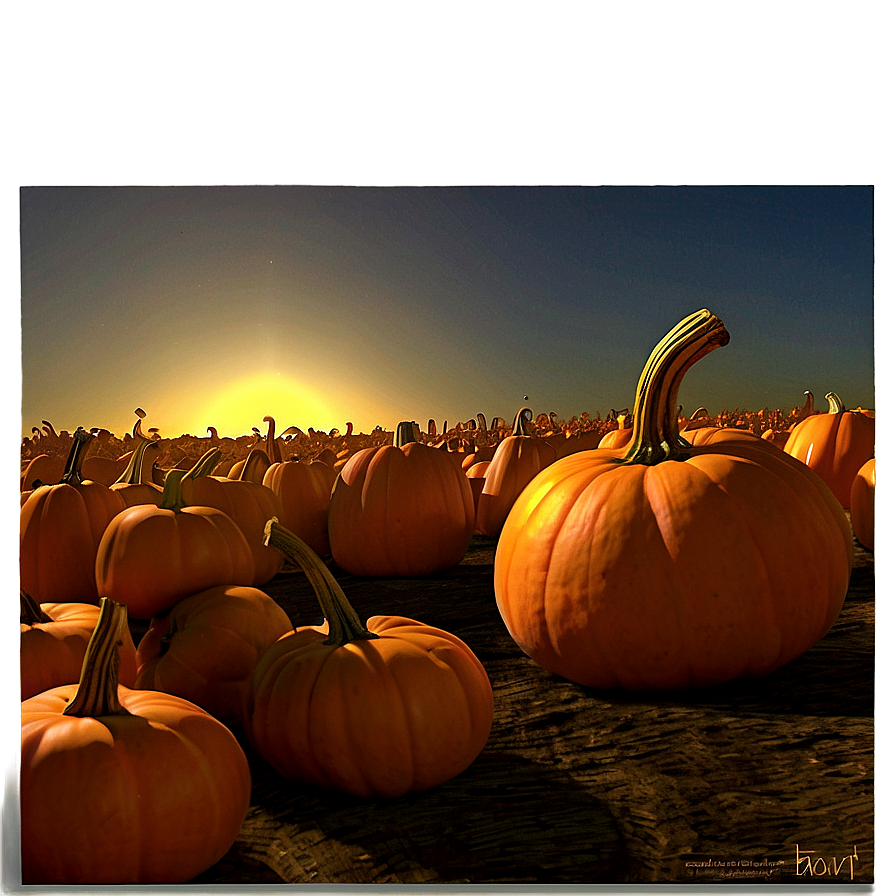 Pumpkin Patch Sunset Glow Png Ujd PNG Image