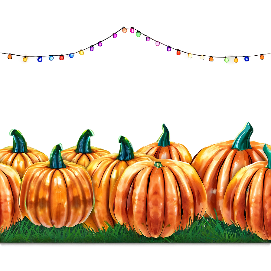 Pumpkin Patch With Festive Lights Png 69 PNG Image