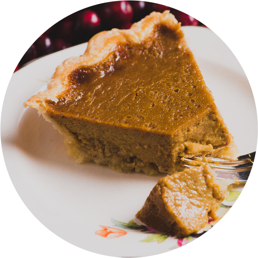 Pumpkin Pie Slice Dessert PNG Image