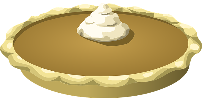 Pumpkin Pie With Whipped Cream Illustration PNG Image