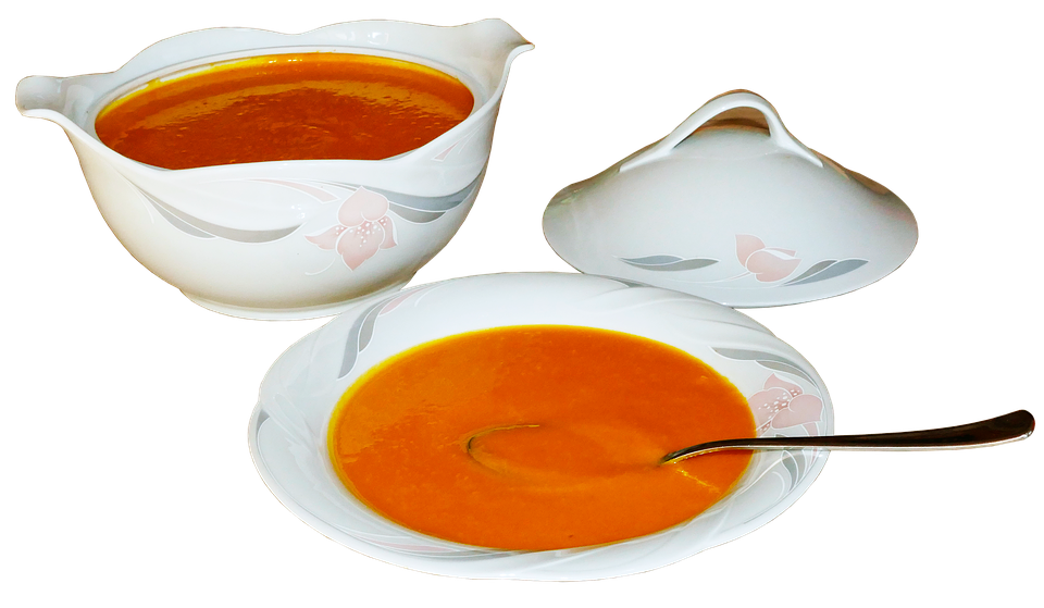 Pumpkin Soup Serving Set PNG Image