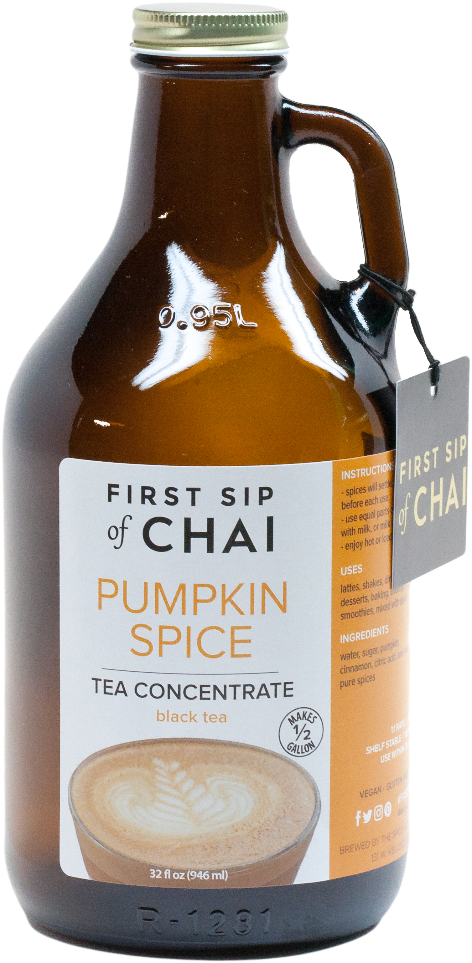 Pumpkin Spice Chai Concentrate Bottle PNG Image