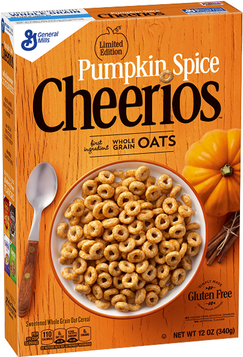 Pumpkin Spice Cheerios Cereal Box PNG Image