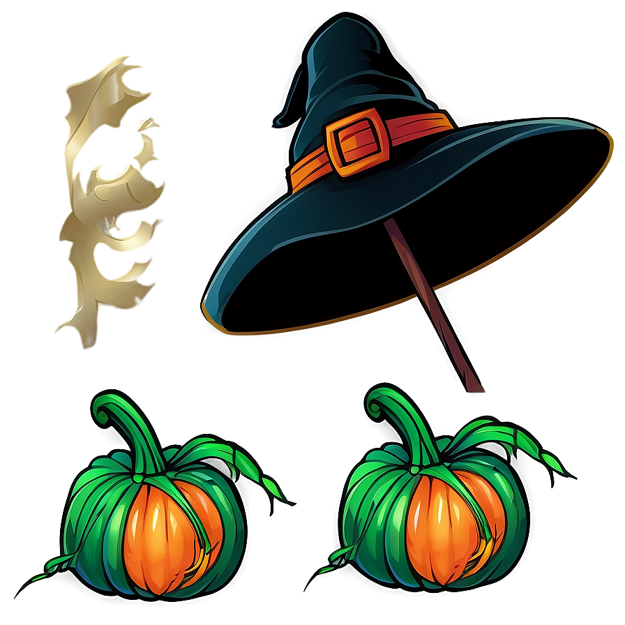 Pumpkin With Witch Broom Png Ycn PNG Image