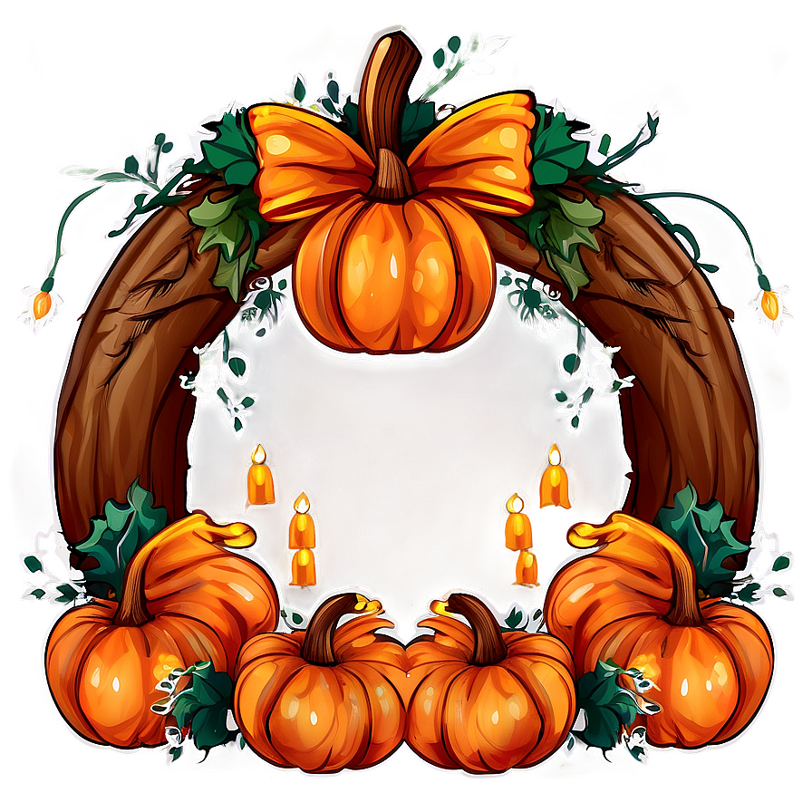 Pumpkin Wreath Clipart Png 06132024 PNG Image