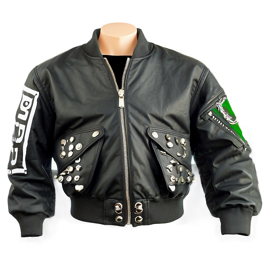 Punk-inspired Bomber Jacket Png 06282024 PNG Image