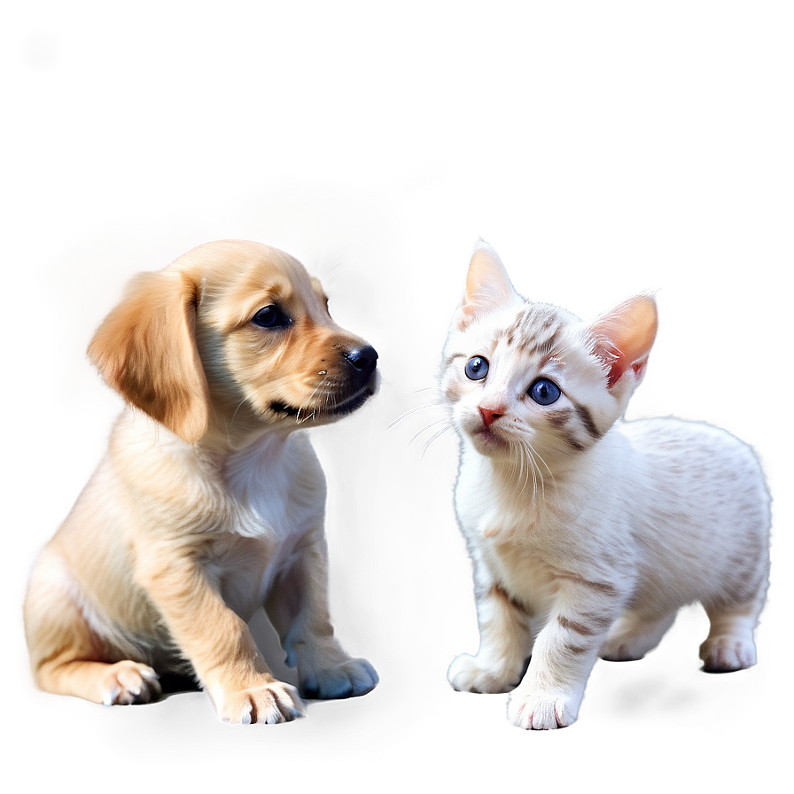 Puppy With Kitten Png Hnu PNG Image