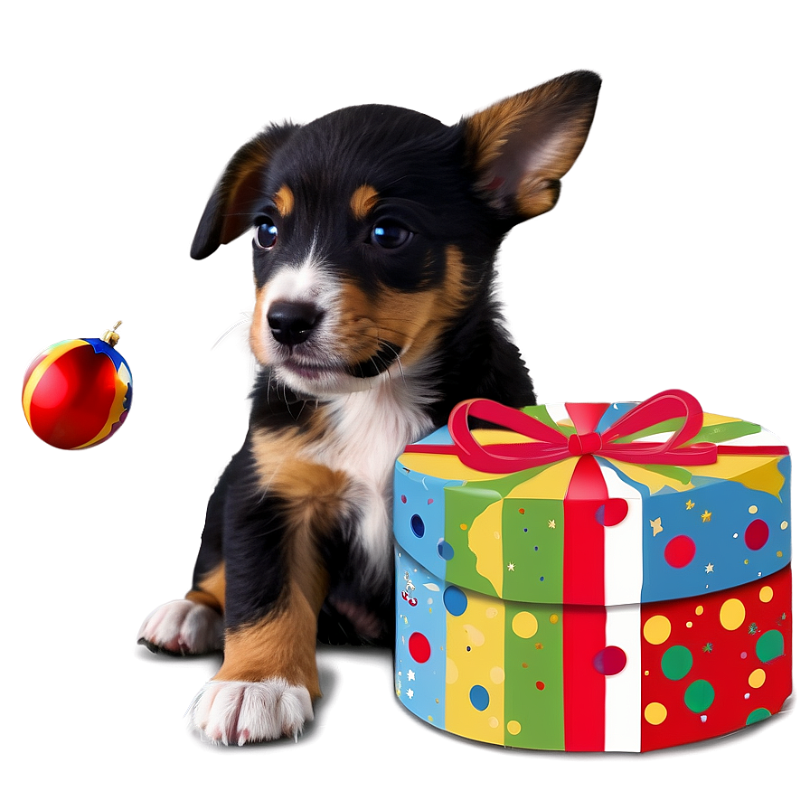 Puppy With Presents Png Nlv PNG Image