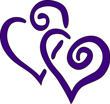 Purple Abstract Heart Design PNG Image