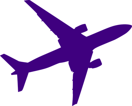 Purple Airplane Silhouette PNG Image