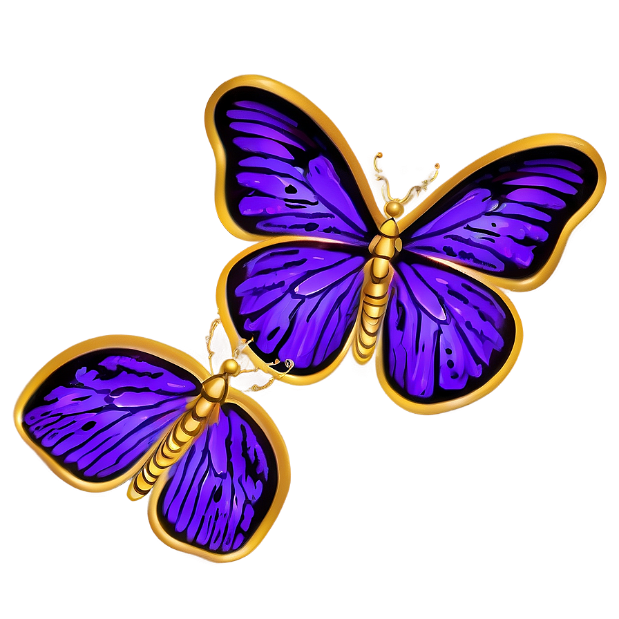 Purple And Gold Butterfly Png Npn PNG Image