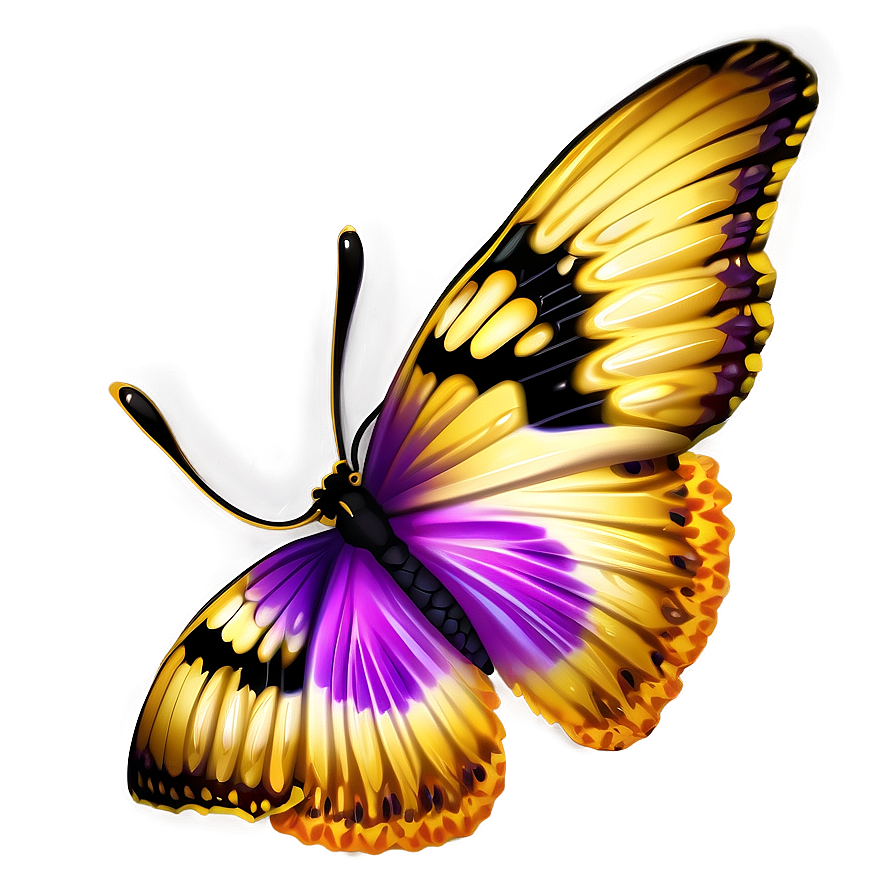 Purple And Gold Butterfly Png Ysn PNG Image