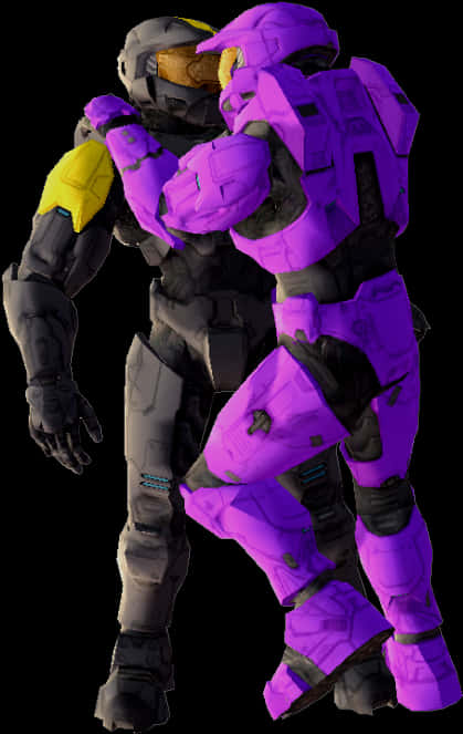 Purple_ Armored_ Spartan_ Character PNG Image