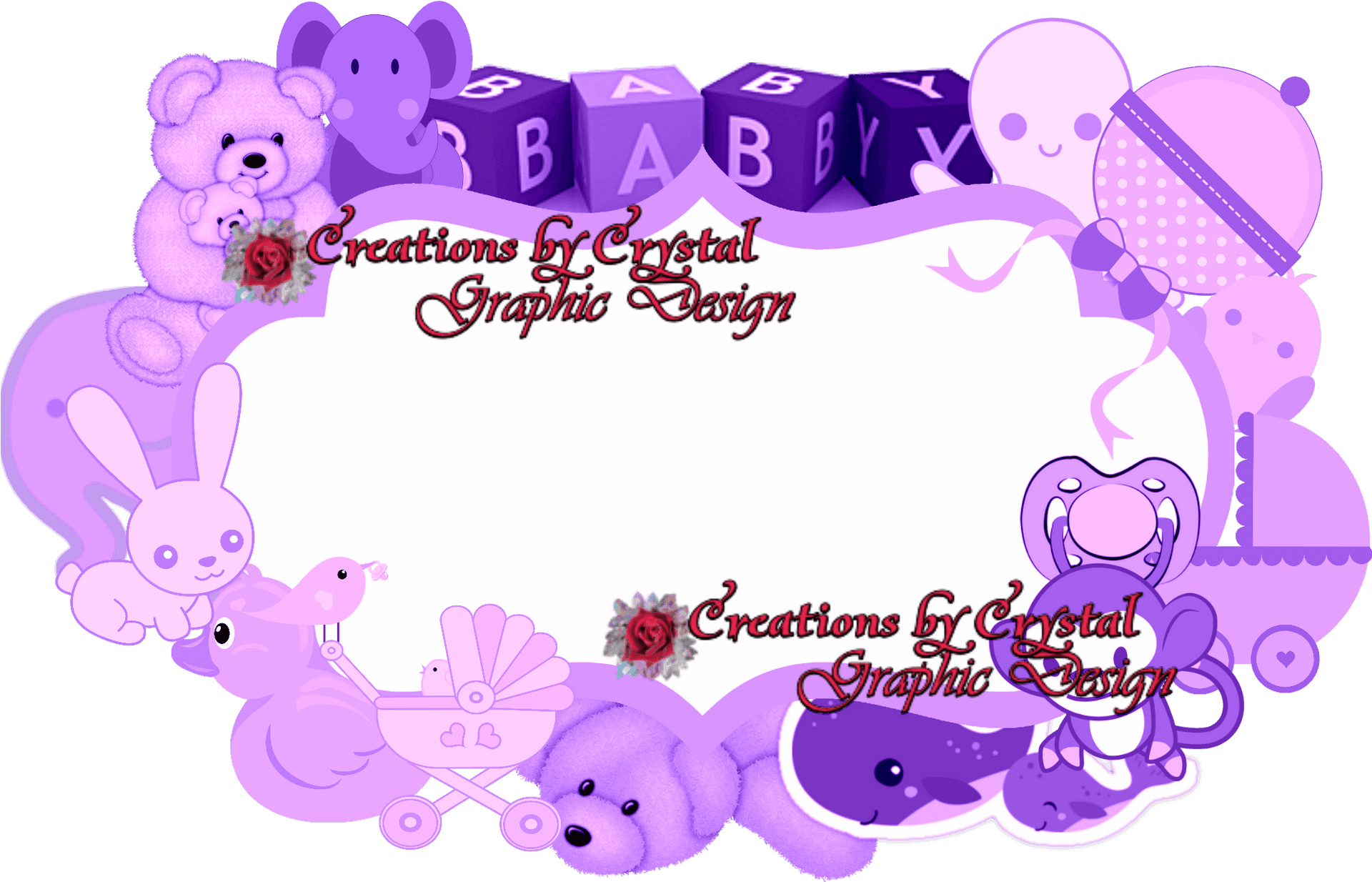 Purple Baby Themed Graphic Design PNG Image