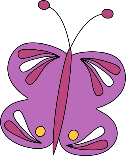 Purple Butterfly Cartoon Illustration PNG Image