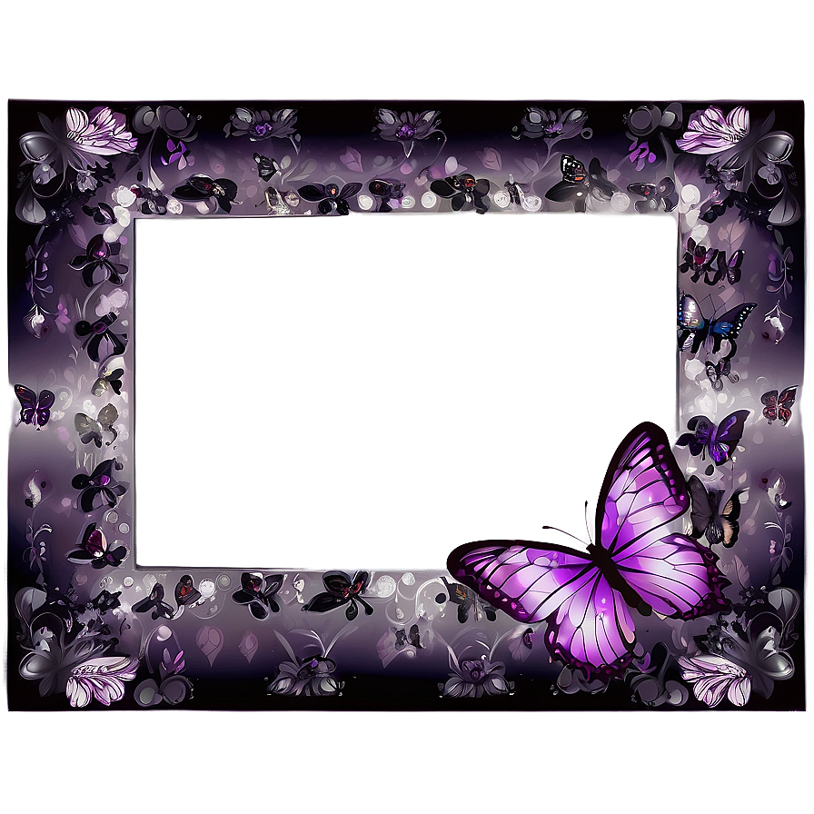 Purple Butterfly Frame Border Png 06262024 PNG Image