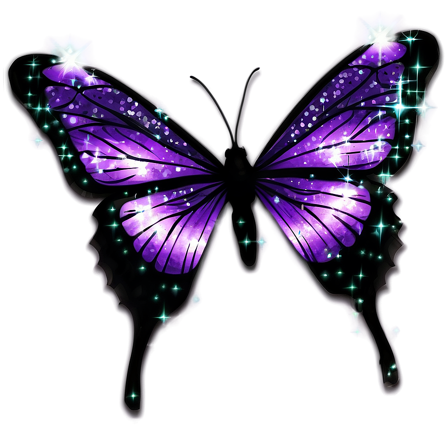 Purple Butterfly With Sparkles Png 05232024 PNG Image