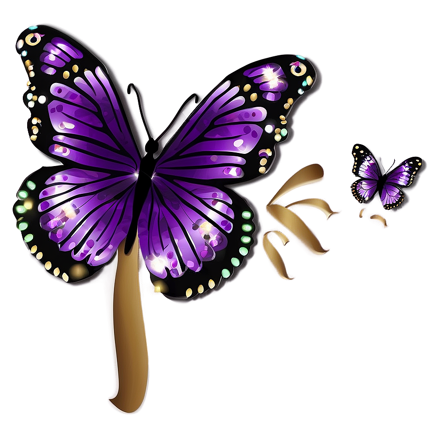 Purple Butterfly With Sparkles Png Ije PNG Image