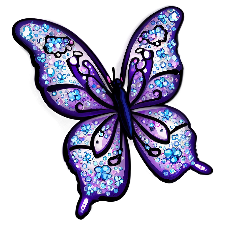 Purple Butterfly With Sparkles Png Old PNG Image