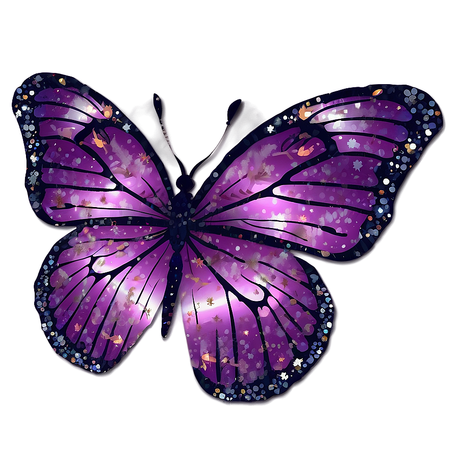 Purple Butterfly With Sparkling Dust Png 05232024 PNG Image