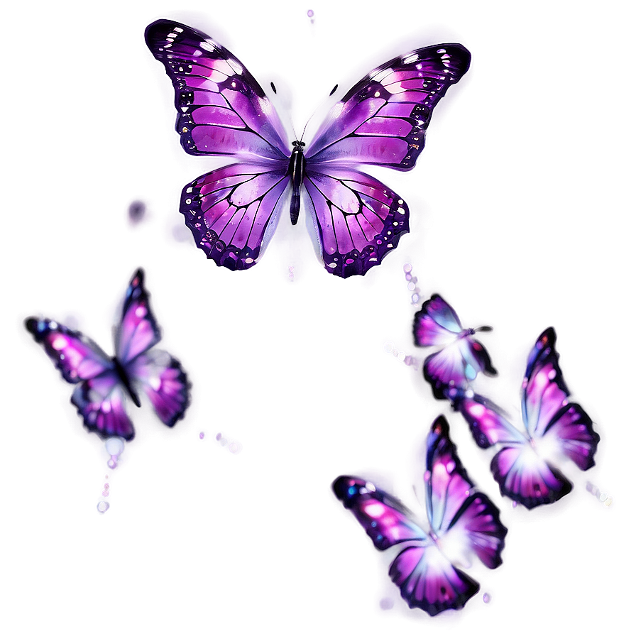 Purple Butterfly With Sparkling Dust Png 05232024 PNG Image