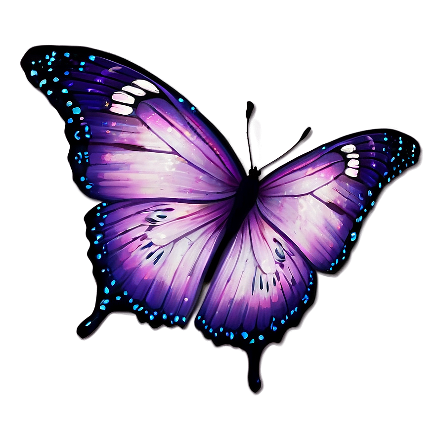 Purple Butterfly With Stars Png 33 PNG Image