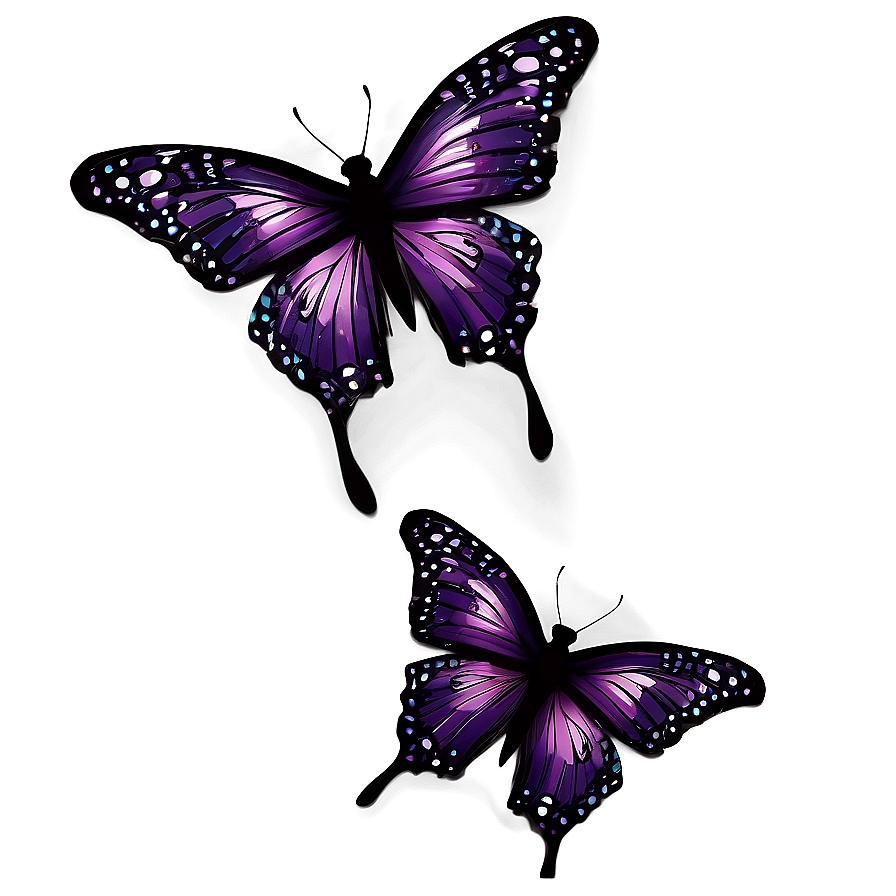 Purple Butterfly With Stars Png Loj38 PNG Image