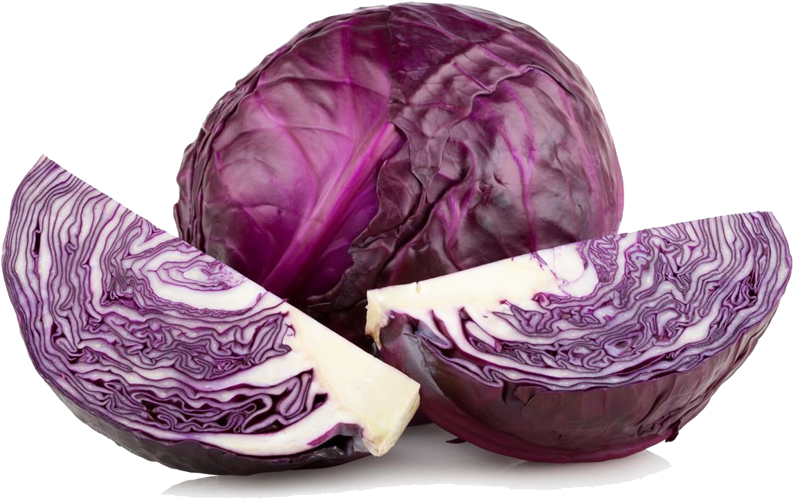 Purple Cabbageand Slices PNG Image