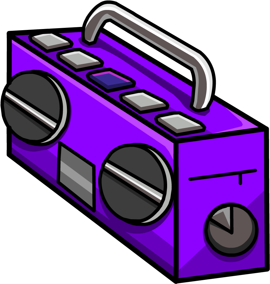 Purple Cartoon Boombox PNG Image