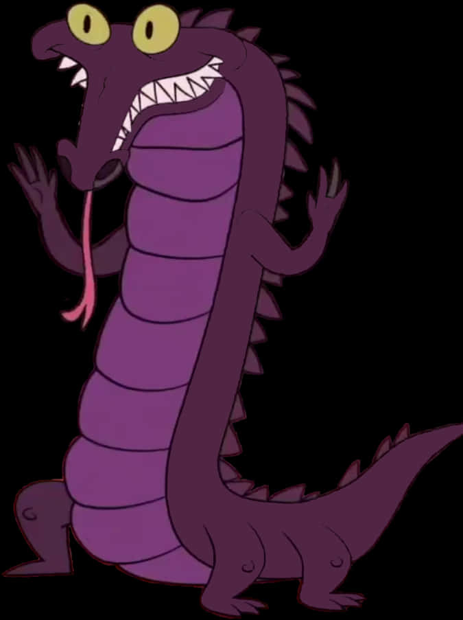 Purple_ Cartoon_ Dragon_ Character PNG Image