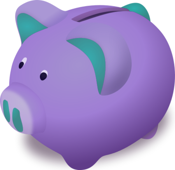 Purple Ceramic Piggy Bank PNG Image