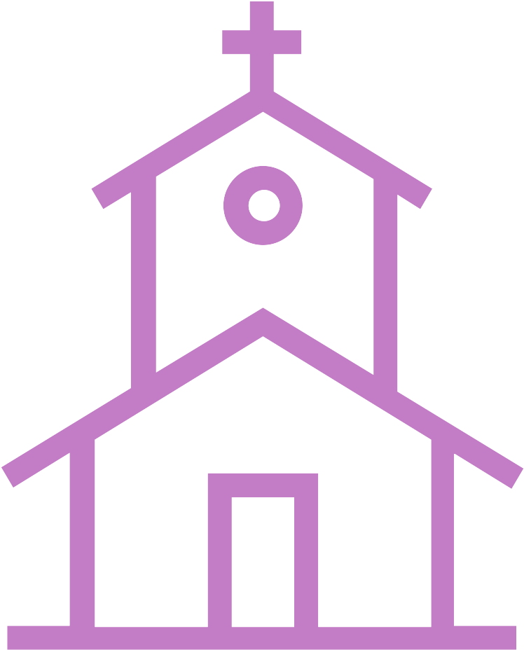 Purple Church Clipart Icon PNG Image