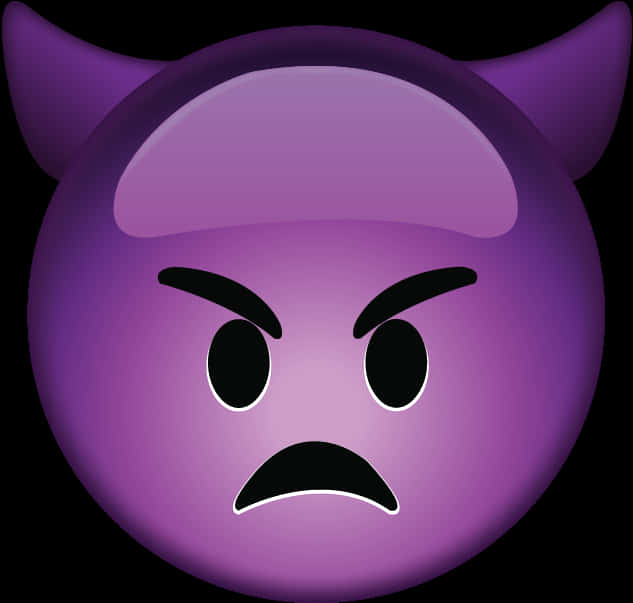 Purple Devil Emoji Angry Expression PNG Image