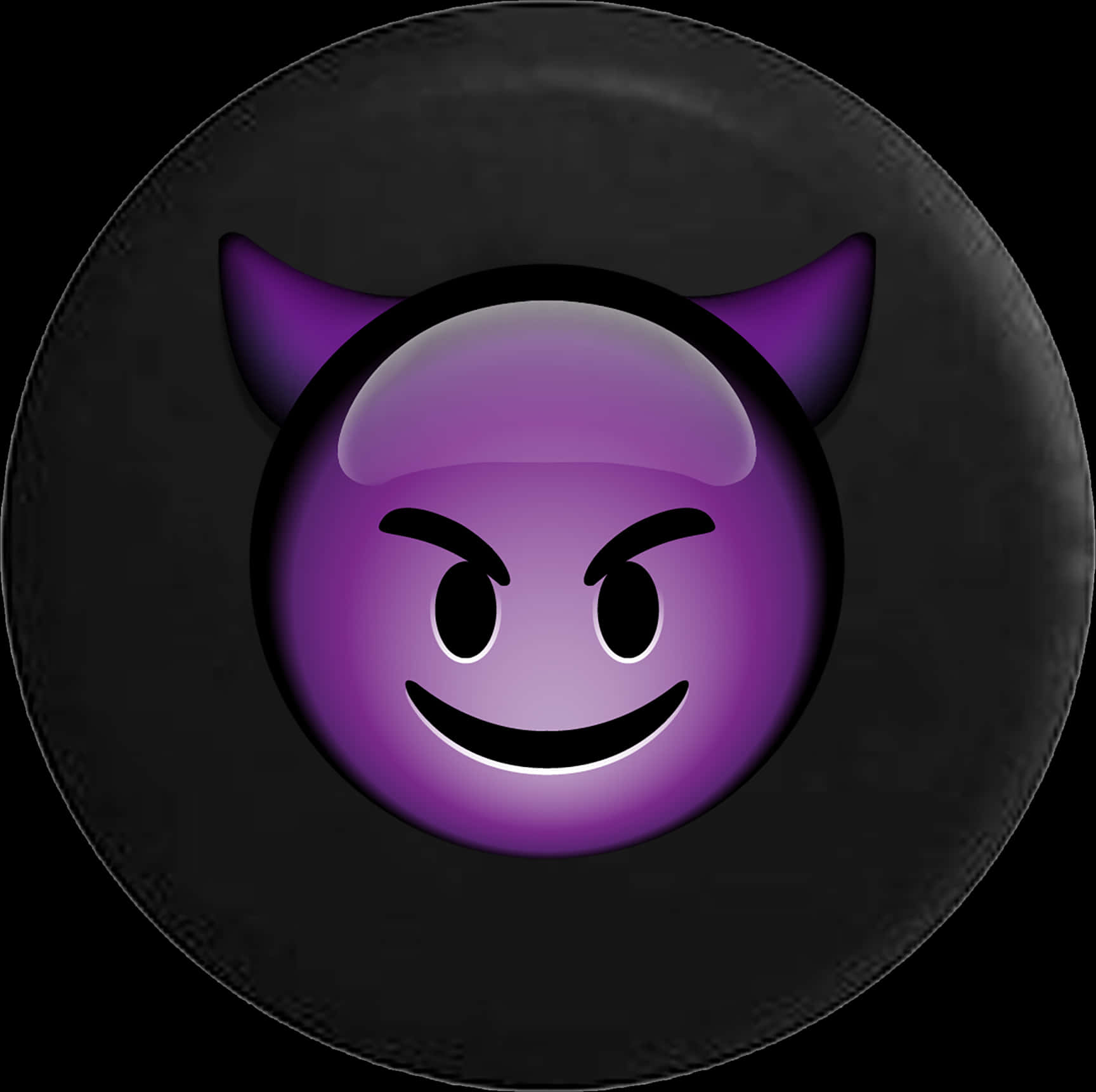 Purple Devil Emoji Button PNG Image