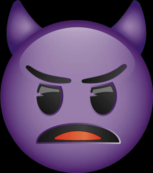 Purple Devil Emoji Expression PNG Image