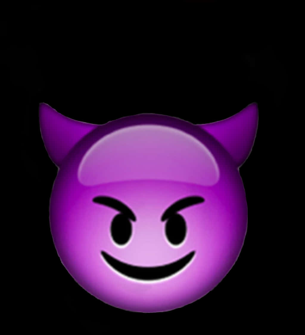 Purple Devil Emoji Smiling Face PNG Image