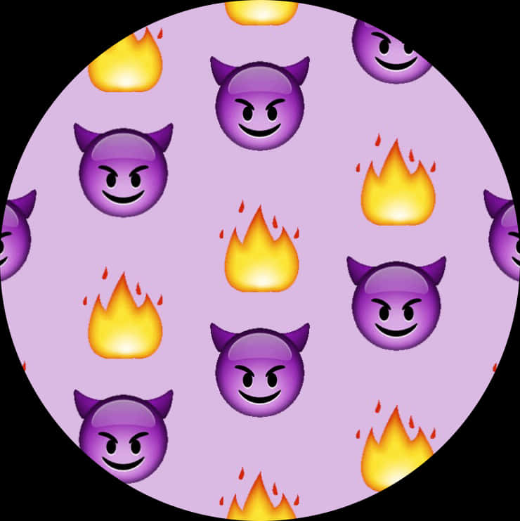 Purple Deviland Flame Pattern PNG Image