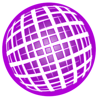 Purple Disco Ball Illustration PNG Image